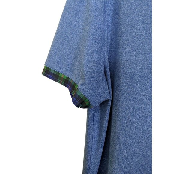 William Murray Polo Shirt Men XL Blue Golf Performance Plaid Trim Classic Preppy - Picture 8 of 11